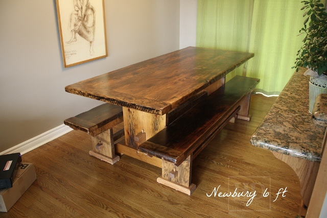 Picture: Our epoxy finish on custom threshing floor table