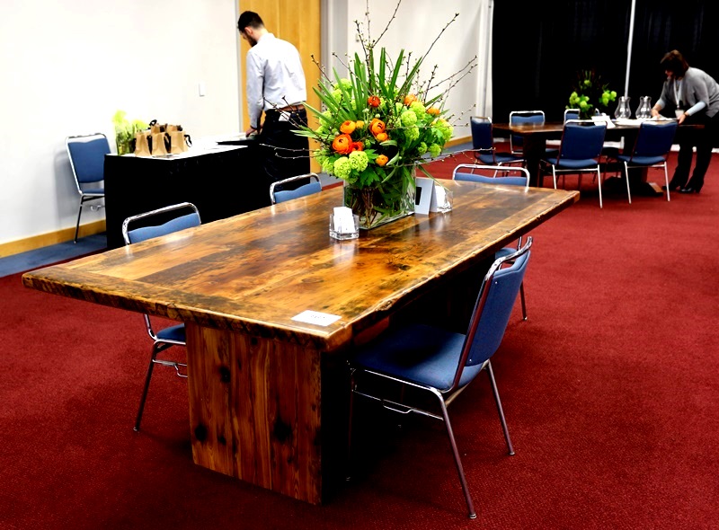 Green Living Show 2013 Direct Energy Centre Toronto HD Threshing Floor Reclaimed Wood Plank Table