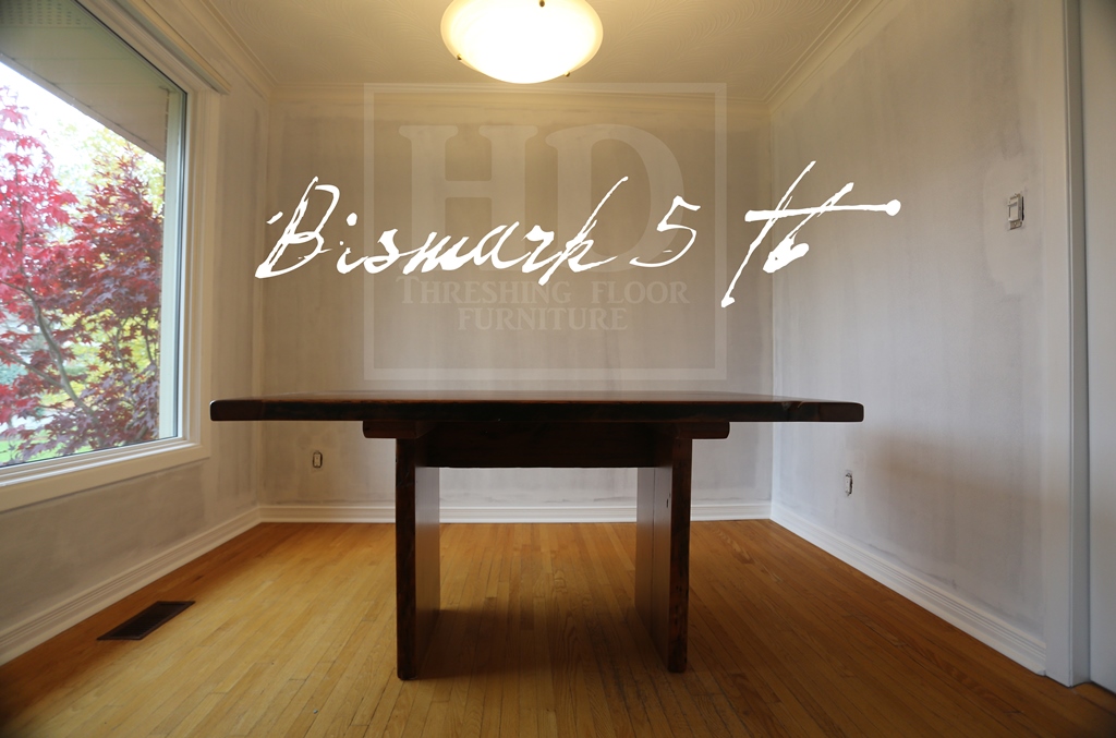 Details: 5 ft Reclaimed Wood Table - 36" wide - Reclaimed Hemlock - 3" plank posts style base - Premium epoxy/matte polyurethane finish