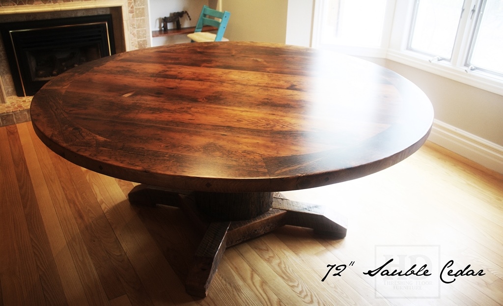 round dining table, round reclaimed wood table Ontario, reclaimed wood tables Ontario, HD Threshing Floor Furniture, Gerald Reinink