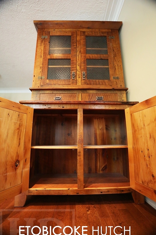 reclaimed wood hutch, reclaimed wood display cabinet, barnwood furniture Ontario