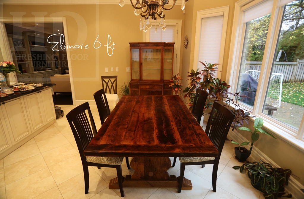dining table, reclaimed wood trestle table, Oakville, Ontario, barnwood table, dining table