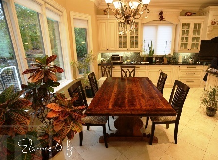 dining table, reclaimed wood trestle table, Oakville, Ontario, barnwood table, dining table, Gerald Reinink