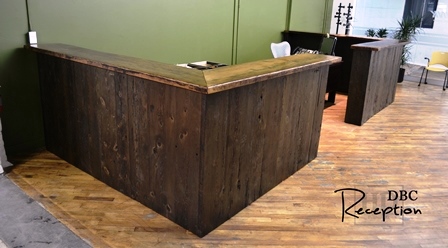 reclaimed wood reception desks Ontario, reception, desk, custom, hd threshing, Gerald Reinink