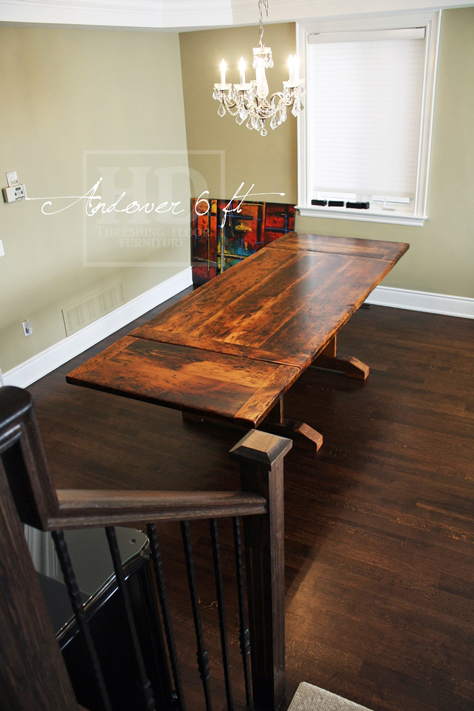 reclaimed wood tables Toronto, Ontario, Epoxy finish, farmhouse dining table, barnboard furniture