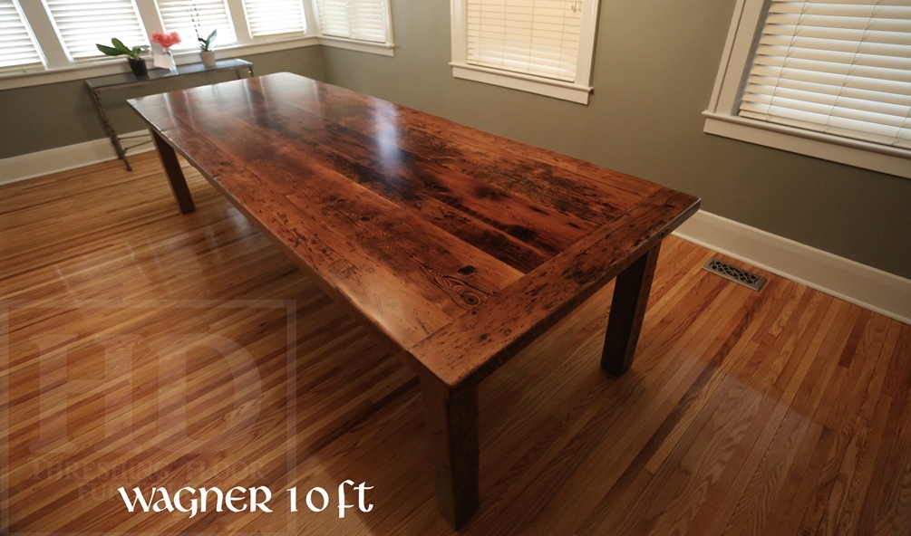 reclaimed wood harvest tables Windsor Ontario, recycled wood tables Ontario, epoxy, resin, distressed wood, farmhouse tables Ontario, dining table