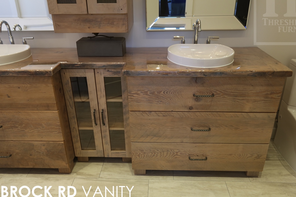 reclaimed wood vanity, vanities, reclaimed wood vanities Toronto, Ontario, greytone treatment, custom reclaimed, epoxy resin