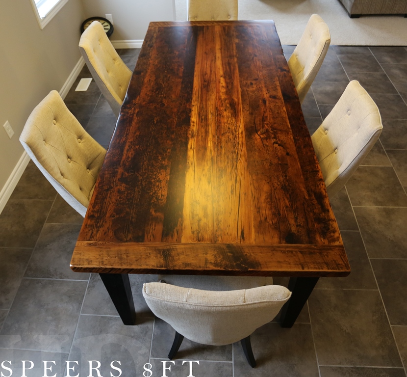 Kitchener Tables, Reclaimed Wood Tables Ontario, Solid Wood Furniture Kitchener, Mennonite Furniture Ontario, reclaimed wood hemlock, epoxy, Gerald, harvest tables Ontario, farmhouse table 