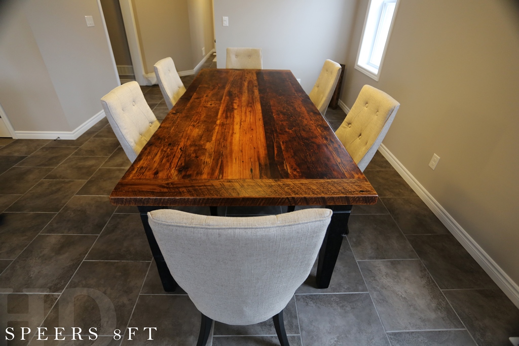 Kitchener Tables, Reclaimed Wood Tables Ontario, Solid Wood Furniture Kitchener, Mennonite Furniture Ontario, reclaimed wood hemlock, epoxy, Gerald, harvest tables Ontario, farmhouse table 
