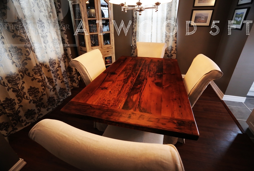 reclaimed wood tables Ontario, dining room table, HD Threshing, Grimsby, Ontario, barnwood, unique table