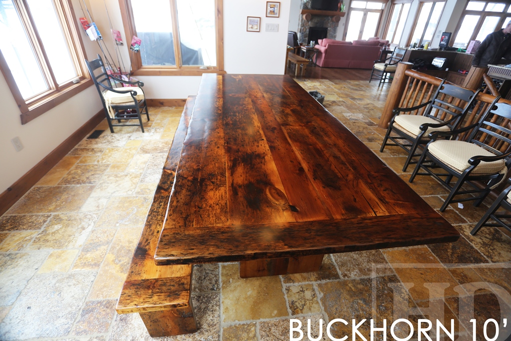 solid wood tables Ontario, custom tables Ontario, reclaimed wood table, modern reclaimed table, Gerald Reinink, HD Threshing, epoxy finish, barn, Ontario barnwood, barnboard, reclaimed timbers