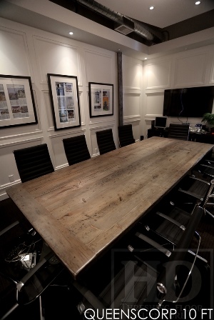 solid wood boardroom tables, Toronto, Grey, Gray, Reclaimed Wood Tables Ontario, HD Threshing, Threshing Floor, Live Edge, epoxy, conference, commercial, marketing, law