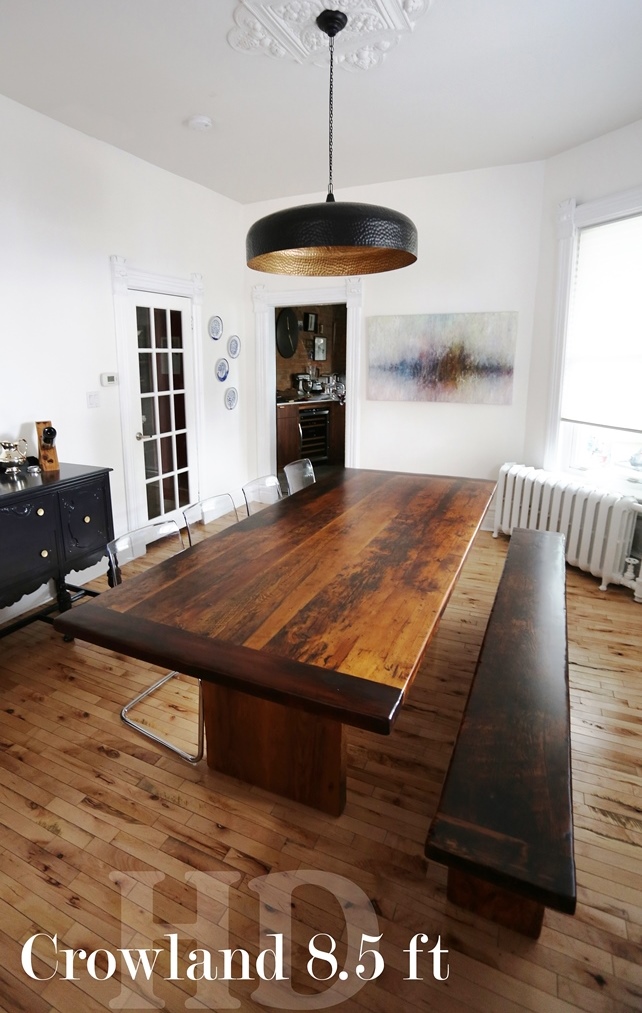 reclaimed wood tables Ontario, epoxy, hemlock, modern old rustic, cottage table, HD Threshing Floor Furniture, Gerald Reinink, recycled, environment, live edge