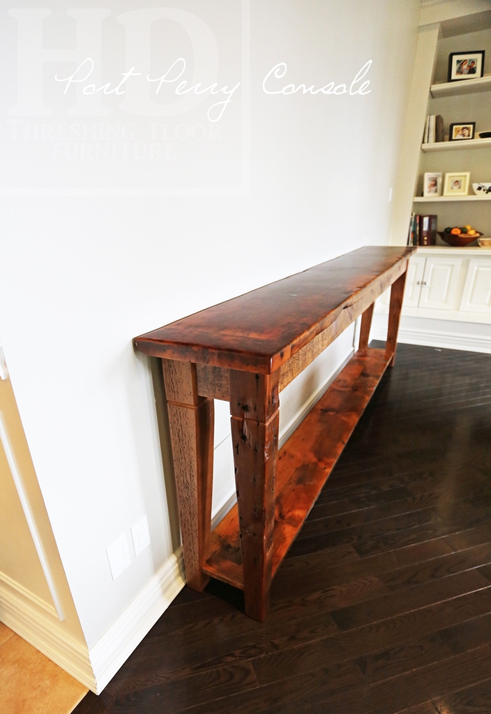 reclaimed wood furniture Ontario, cottage furniture Ontario, console, sideboard, Port Perry, Gerald Reinink, HD Threshing Floor Furniture, epoxy, resin, recycled, rustic farmhouse, modern farmhouse