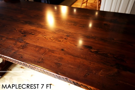 farmhouse table, epoxy, resin, HD Threshing Floor Furniture, Gerald Reinink, sawbuck, rustic table, cottage table, reclaimed wood tables Ontario