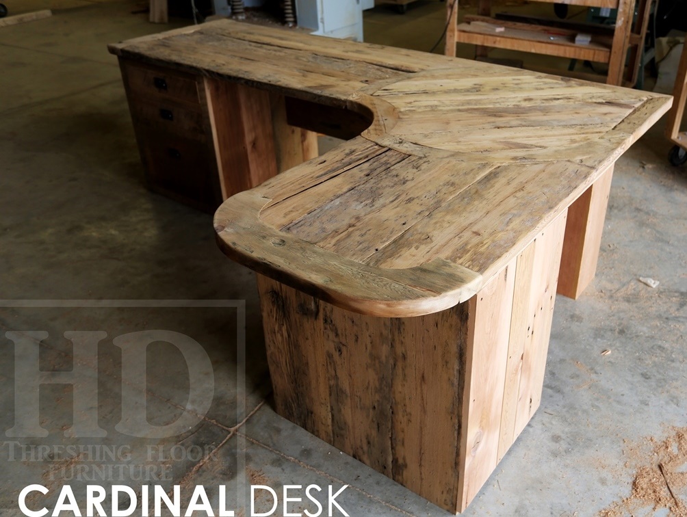 reclaimed wood desk, barnwood furniture, office furniture Ontario, epoxy, resin, HD Threshing, HD Threshing Floor Furniture, custom desks, Lee Valley hardware, antique copper