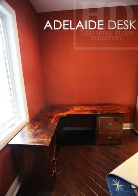 reclaimed wood desk, barnwood desk, rustic wood desk Ontario, St. George, epoxy, resin, reclaimed pine, pine, recycled wood desk