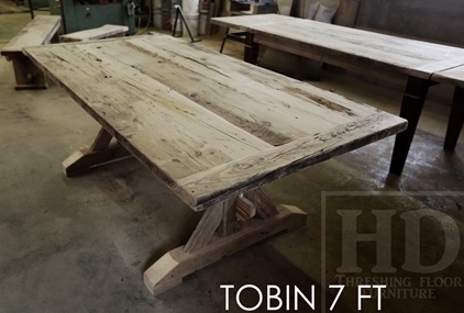 reclaimed wood tables Guelph, Ontario, barnwood table, sawbuck, HD Threshing, solid wood table, live edge. HD Threshing Floor Furniture, epoxy, resin, recycled wood table, hemlock barnwood