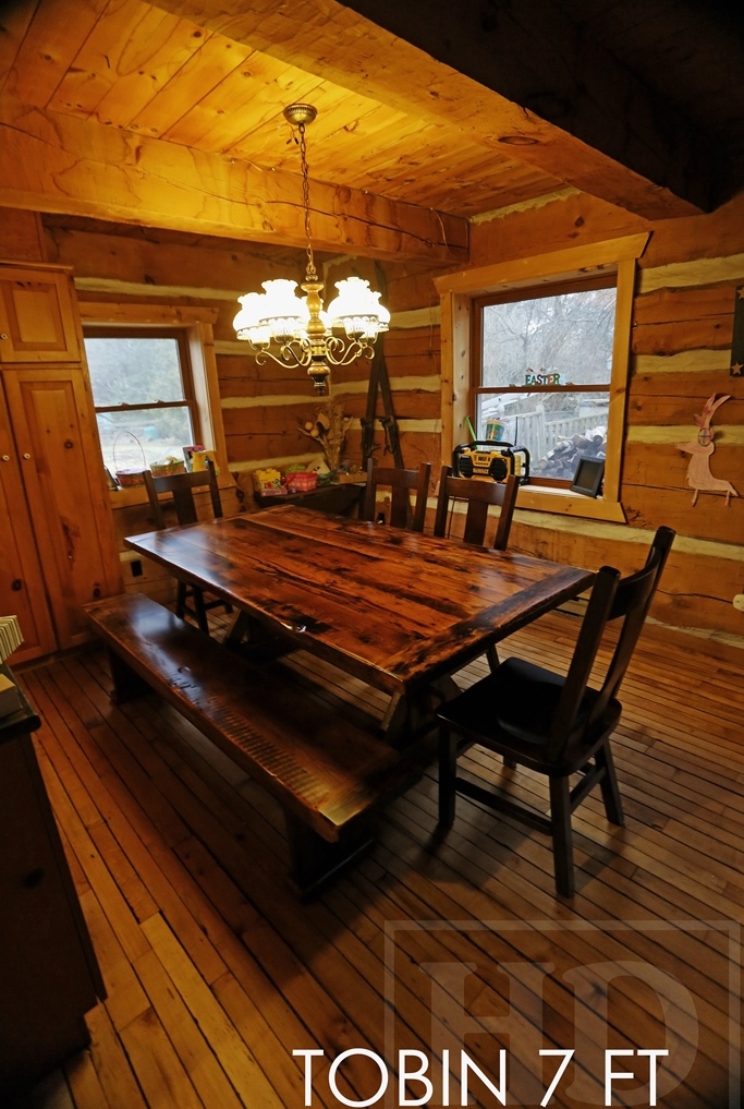 reclaimed wood tables Guelph, Ontario, barnwood table, sawbuck, HD Threshing, solid wood table, live edge. HD Threshing Floor Furniture, epoxy, resin, recycled wood table, hemlock barnwood