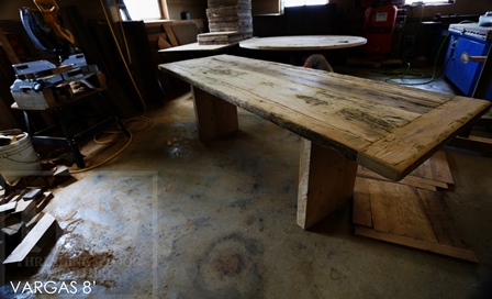 reclaimed wood tables Hamilton, barnwood, condo table, narrow tables Ontario, reclaimed hemlock, live edge, farmhouse, country style, cottage, Gerald Reinink