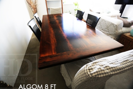 reclaimed wood table, farmhouse table, epoxy, hemlock barnwood, rustic furniture, cottage furniture Ontario, Toronto