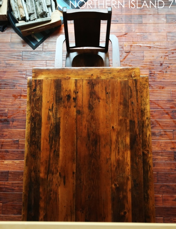 cottage table, Big Chute, Ontario, reclaimed wood table, reclaimed wood furniture, rustic furniture, mennonite furniture, epoxy, harvest table, harvest tables, island table