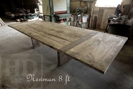 distressed wodo table, Toronto, modern reclaimed wood table, recycled wood furniture, HD Threshing, HD Threshing Floor Furniture, no epoxy, custom made table, harvest table, rustic, cottage life, rough sawn wood table