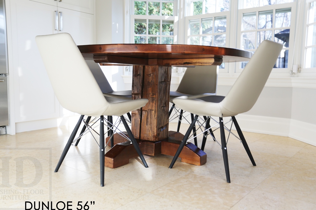 round table, reclaimed wood round table, reclaimed wood furniture, custom table Toronto, barnwood table, mennonite furniture