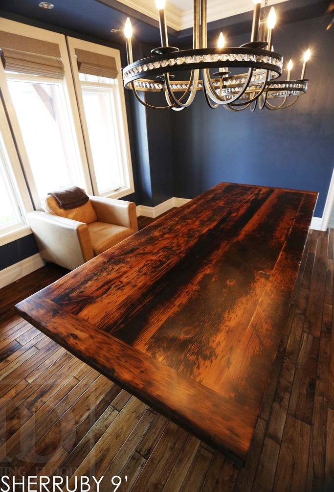 reclaimed wood table Ontario, Kanata, farmhouse table, mennonite table, mennonite furniture, rustic furniture, harvest table, reclaimed wood furniture