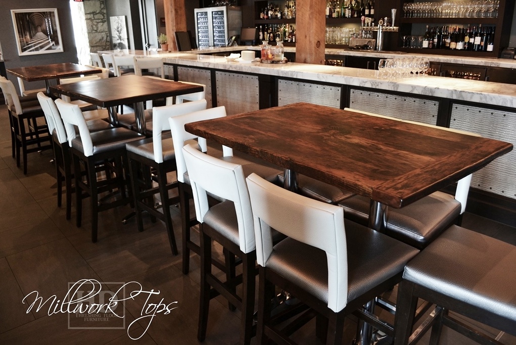 restaurant tables Ontario, restaurant tops, reclaimed wood restaurant tables Ontario, HD Threshing, HD Threshing Floor Furniture, barnwood, hemlock, epoxy