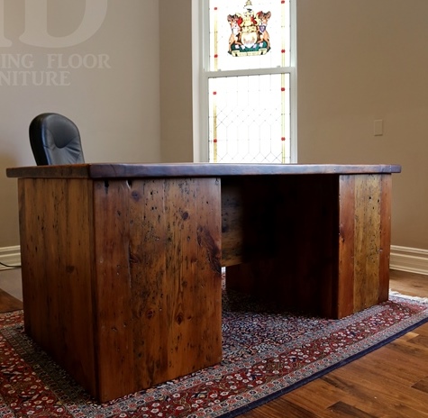 reclaimed wood pedestal table, epoxy, resin, epoxy, office furniture Ontario, desk, Lee Valley Hardware, barnwood desk, custom modern desk, mennonite furniture, mennonite built, amish furniture