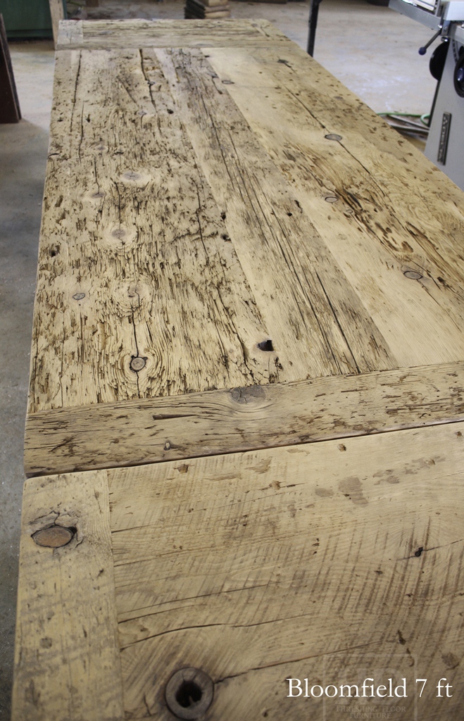 Reclaimed Wood Threshing Floor Harvest Tables (this one custom made for client in Toronto)