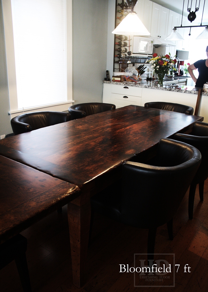 Picture: Reclaimed Wood Threshing Floor Harvest Tables (this one custom made for client in Toronto)
