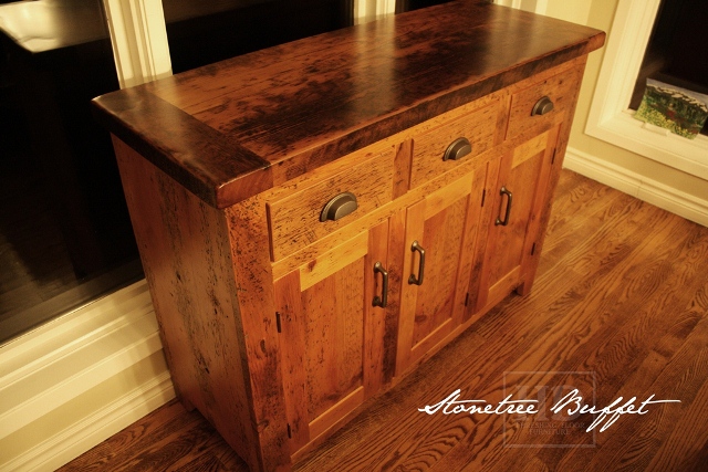 Picture: Reclaimed Wood Cabinetry with epoxy top
