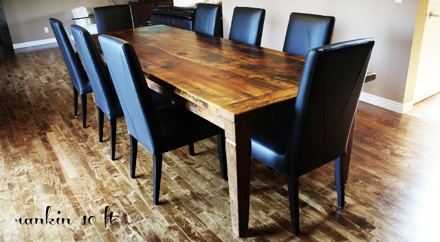 Reclaimed Wood Table with threshing floor board top