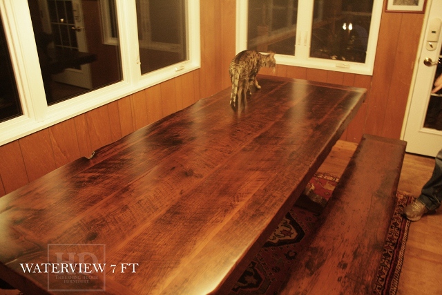 Picture: Our Reclaimed Rustic Wood Table with epoxy finish