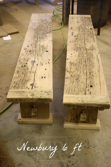 Unfinished Salvaged Wood Benches
