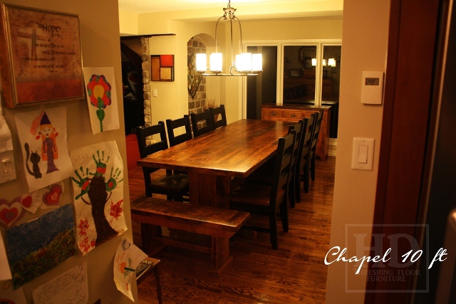 9 ft Trestle Table - 42" wide - Premium epoxy/matte polyurethane finish - Salvaged barnwood Hemlock 