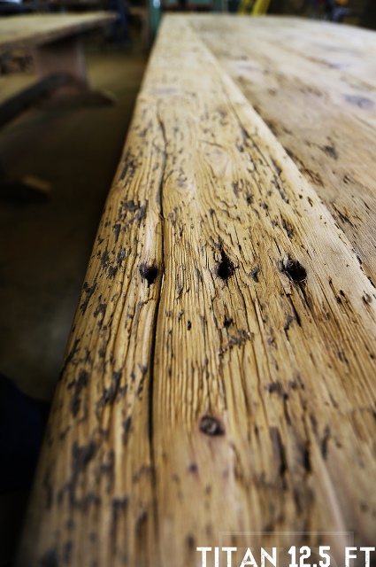 Large Rustic Reclaimed Wood Table Mennonite Built 12