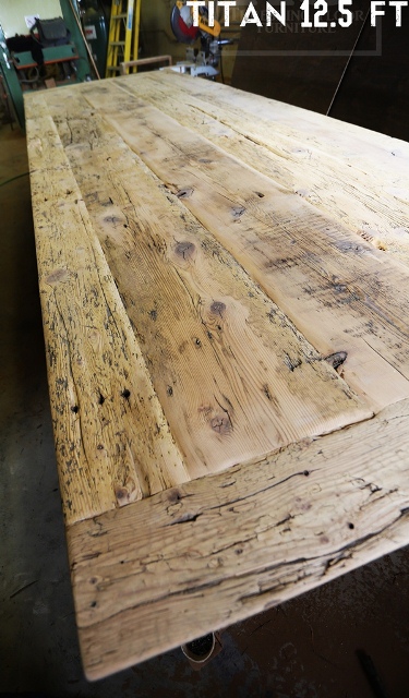 Large Rustic Reclaimed Wood Table Mennonite Built 13