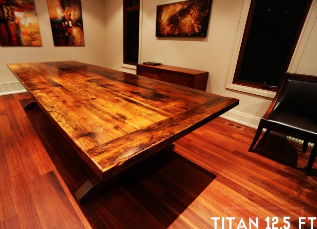 Large Rustic Reclaimed Wood Table Mennonite Built 3
