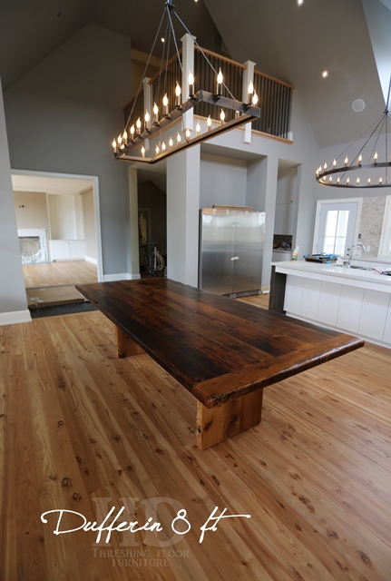 Ontario Barnwood Table Rustic Caledon Plank Table with Epoxy Finish