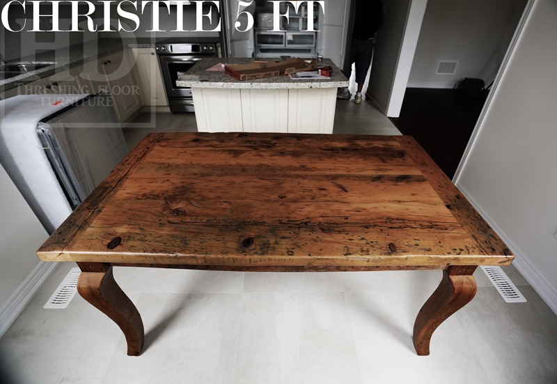 5 ft Harvest Table - Reclaimed Hemlock with epoxy finish - Georgetown Townhouse