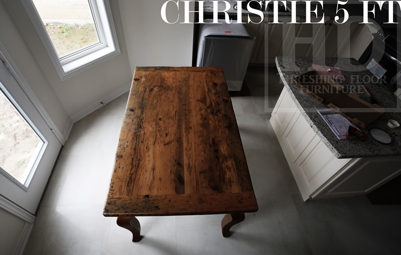 5 ft Harvest Table - Reclaimed Hemlock with epoxy finish - Georgetown Townhouse