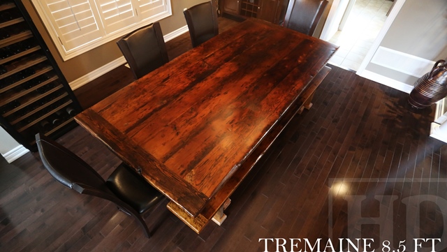 Georgetown Dark Wood Rustic Distressed Table epoxy finish