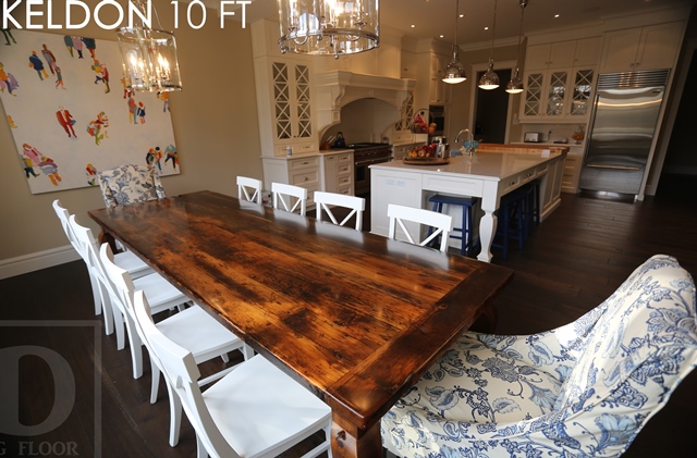 10 ft Harvest Table - 42" wide - Reclaimed Hemlock - Cabriole Legs - Premium epoxy/matte polyurethane finish