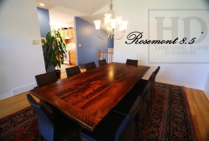 8.5 ft Plank style base Table - 48" wide - Reclaimed Hemlock - Premium epoxy/matte polyurethane finish