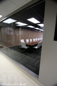 30 ft Boardroom Table - 60" wide - modern plank style base - Premium epoxy/matte polyurethane finish - logos embedded - onsite final doweling