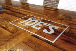 30 ft Boardroom Table - 60" wide - modern plank style base - Premium epoxy/matte polyurethane finish - logos embedded - onsite final doweling