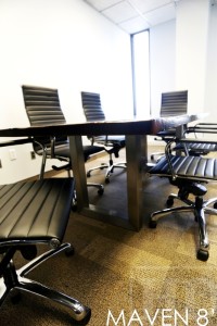 8 ft Boardroom Table - Stainless Steel U Shaped Metal Base - 44" wide - Premium epoxy/matte polyurethane finish - Reclaimed Threshing Floor Hemlock